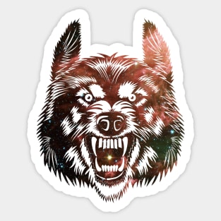 Nighttime Space Wolf Sticker